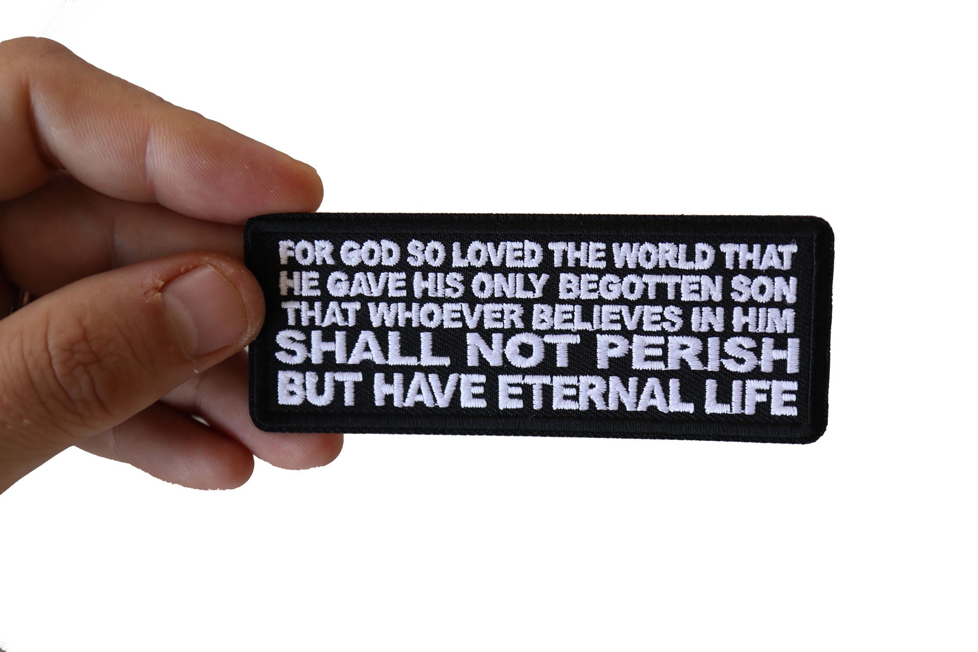John 3:16 Quote Christian Patch - Perfect for Jackets, Bags, and Gear ( 3 x 2 inches )